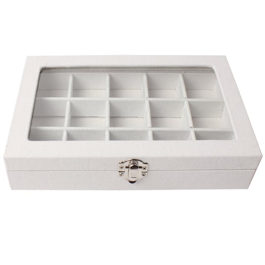 8.5&#x22; Canvas Box with Glass Lid by Bead Landing&#x2122;